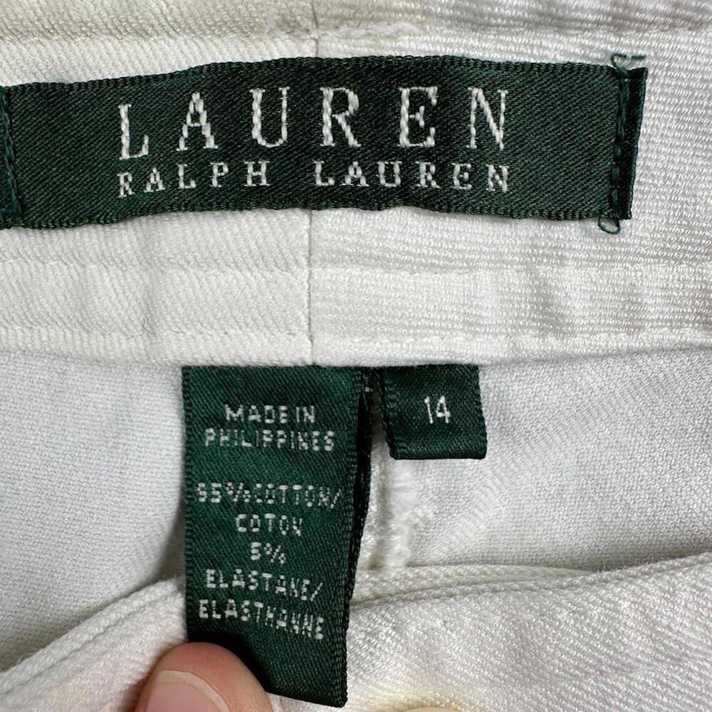 Lauren Ralph Lauren Pants Womens 14 White Straight Leg Classic 32x29 Casual Golf - Picture 3 of 8